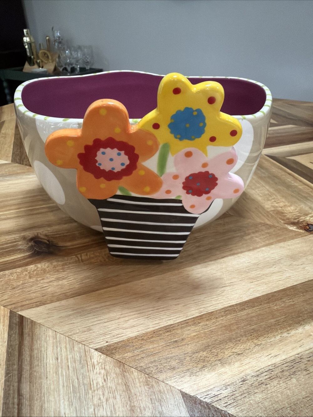 8 In Coton Colors Bowl With Happy Flowers Attachment Happy Everything